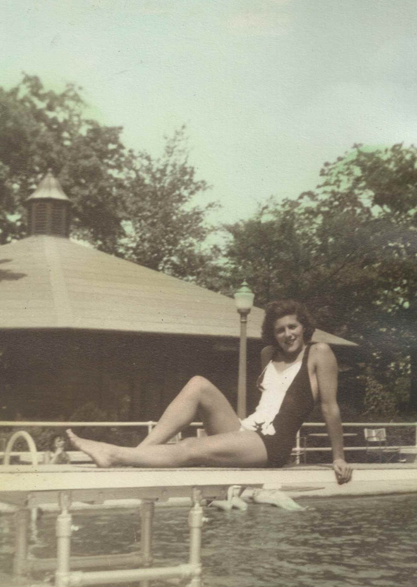 Betty on diving board